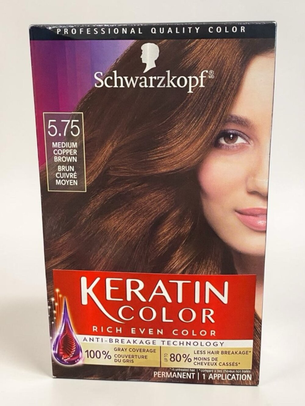 Schwarzkopf Keratin Color 5.75 Medium Copper Brown Permanent Hair Color Dye